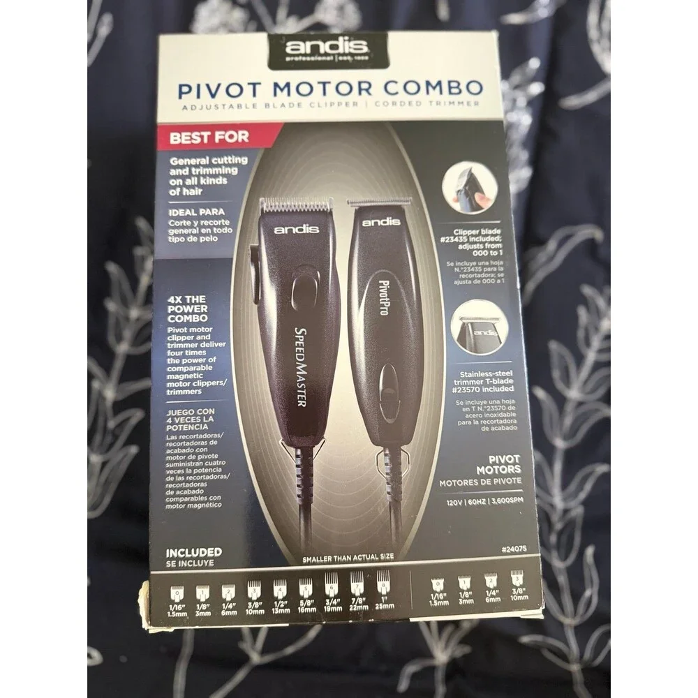 Andis Pivot Motor Combo Adjustable Blade Clipper Corded Trimmer #24075
